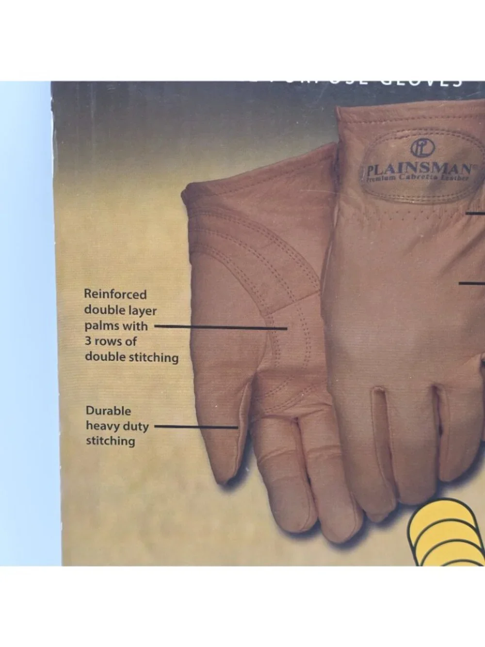 2 Pair Plainsman Leather Work Gloves Premium Cabretta Small Ranch Garden Outdoor